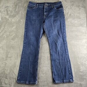 Cabelas Jeans Womens 14 (34x30) Short Blue Denim 100% Cotton Straight Mid Rise